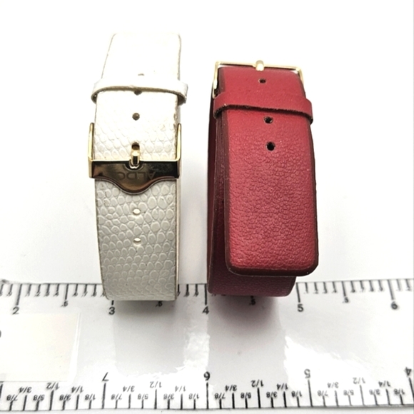 🆓️ FREE ADD ON TO BUNDLE ALDO Red White Faux Leather Bracelet Watch Bands - Picture 3 of 3